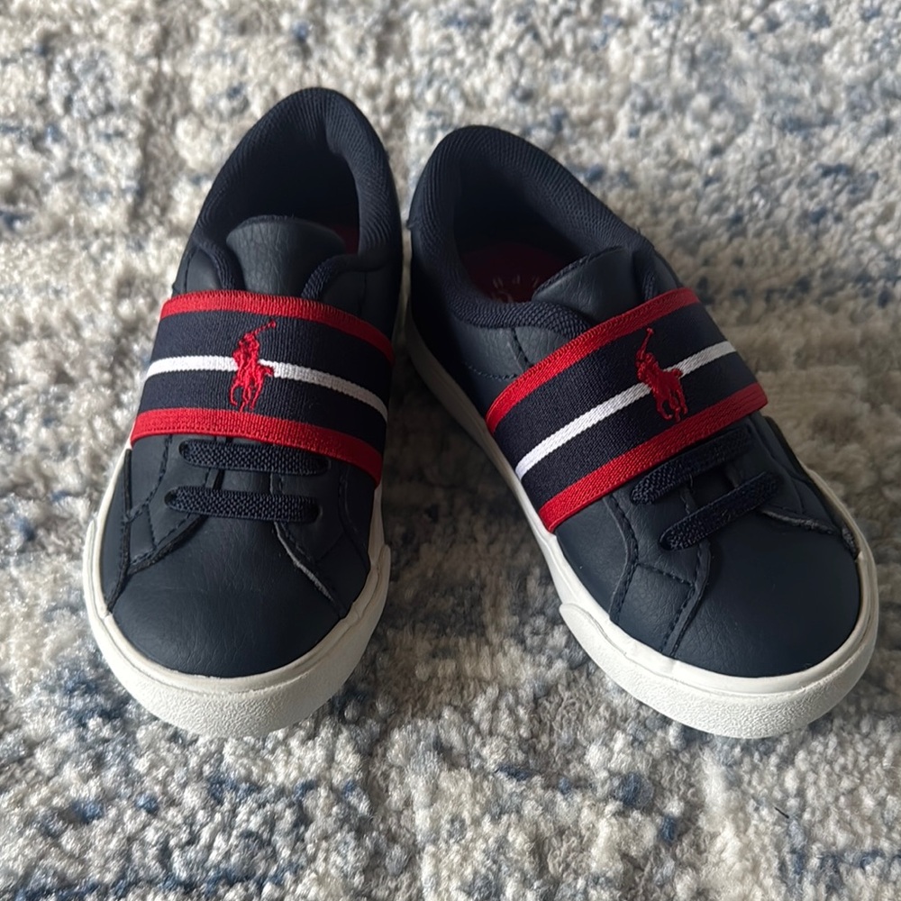 Polo by Ralph Lauren Kids' Navy Sneakers with Red Accents